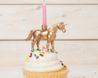Gold Unicorn Candle Holder, Gold Unicorn Party Decor, Kids Party Decor, Bridal Shower Decor, Unicorn Themed Party, Unicorn Wedding Topper