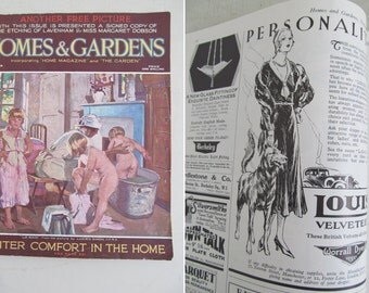 Delightful vintage HOMES & GARDENS magazine November 1931~Fabulous 1930s time capsule~Interiors, adverts, features~Theatre/Film prop