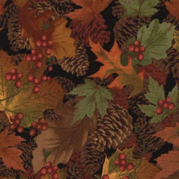 Autumn Fall Leaves Flannel Fabric Yardage. Timeless Treasures