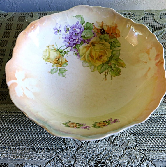 Dresden Bowl Vintage Dresden Bowl Floral Dresden by mybonvivant