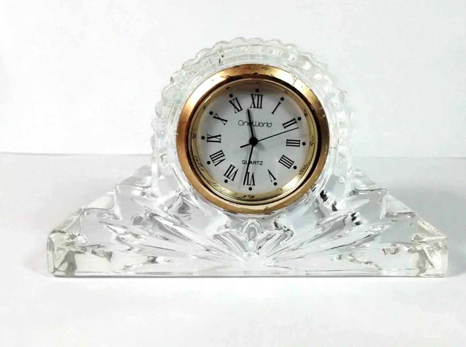 Collectable glass miniature clock. by redrummagesales on Etsy