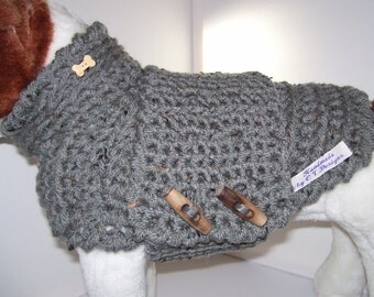 Small Dog Sweater - Grey Dog Sweater - Small Dog Clothes - Small Dog Outfit - Pet Clothes For Dogs - Pampered Pooches - Terrier Sweater