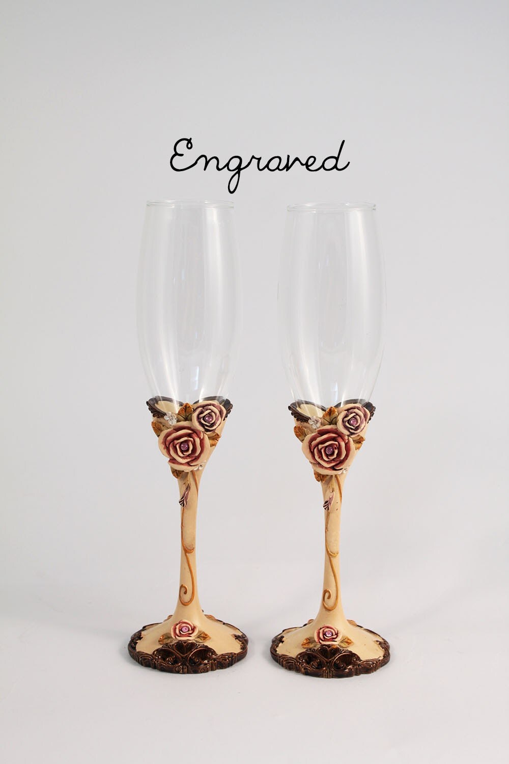 vintage wedding toasting glasses