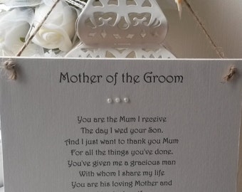 Mother of the Groom wedding gift, personalised, gift from Bride, Mother of the groom gift, Wedding keepsake, Groom's mum, wedding gift