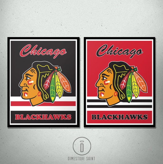 Chicago Blackhawks Poster by DimestoreSaintDesign on Etsy