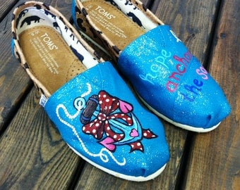 Items similar to Made to Order Custom Painted TOMS Dolphin Shoes on Etsy