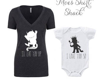 New Mom Gift. Mommy and Me Shirt Set. Mommy and Me Outfits. Where The WIld Things Are. Where-The-Wild-Things-Are. Mommy and Me Bracelet.