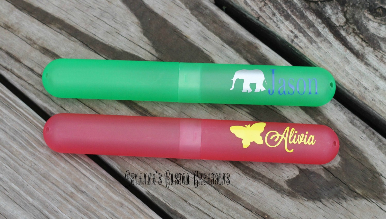 Personalized Travel Toothbrush Holder by DevannasCustom on Etsy