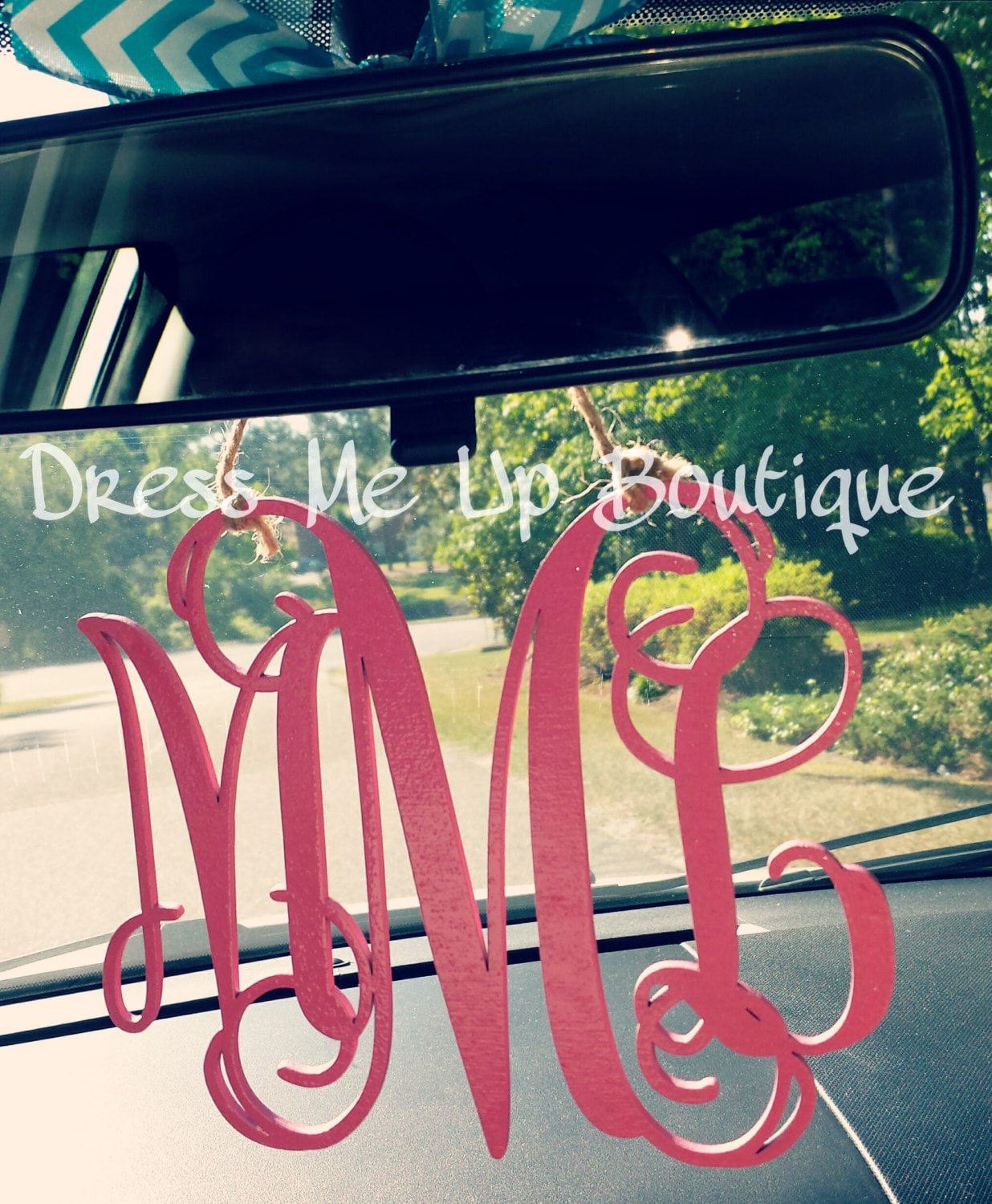 Rear View Mirror Monogram Charms. Car by DressMeUpBoutiqueNC