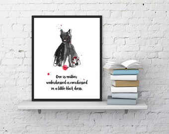 Art PrintKarl LagerfeldFashionLittle Black DressGirlDorm ArtGift ...