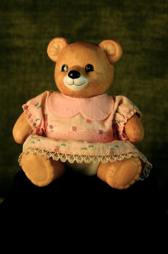 porcelain doll with teddy bear