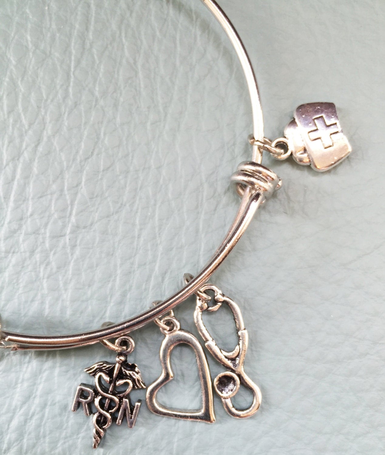 Nursing Silver Bracelet Inspired by Charm Bracelet Nurse