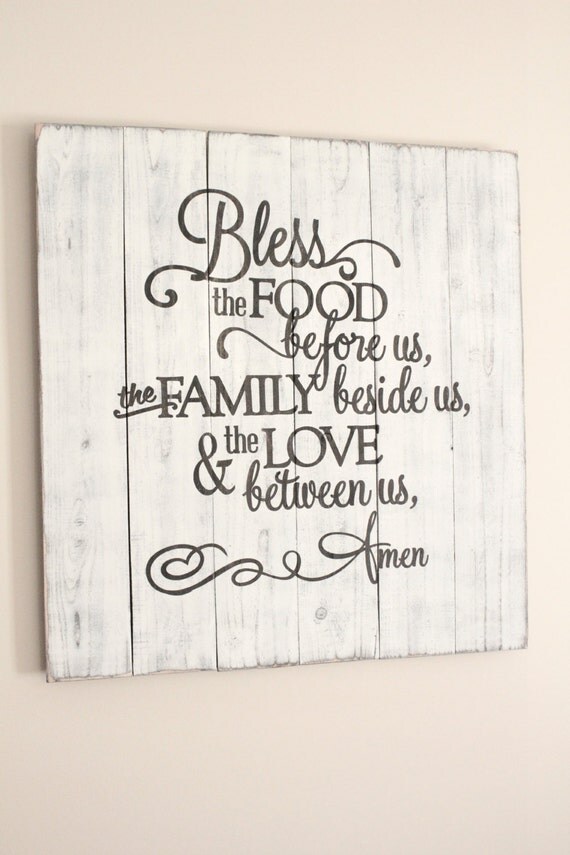 Bless the food before us rustic sign huge by CharmingCreations14