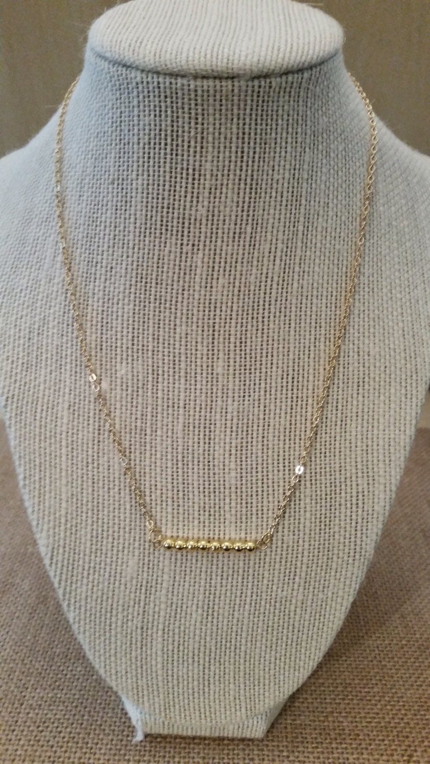 Gold Bead Layering Necklace By Rowansbranchjewelry On Etsy 8879