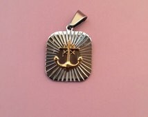 Pendentif Ancre Plaqué Or 24k - 1 1/4 X 3/4 Pouces - Neuf Sans Emballage