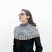 Grey Shoulder Warmer, Hand Knitted Turtleneck Capelet, One of A Kind Shrug, Cable Winter Knitwear, Womens Fashion, Autumn - Gray Black melee