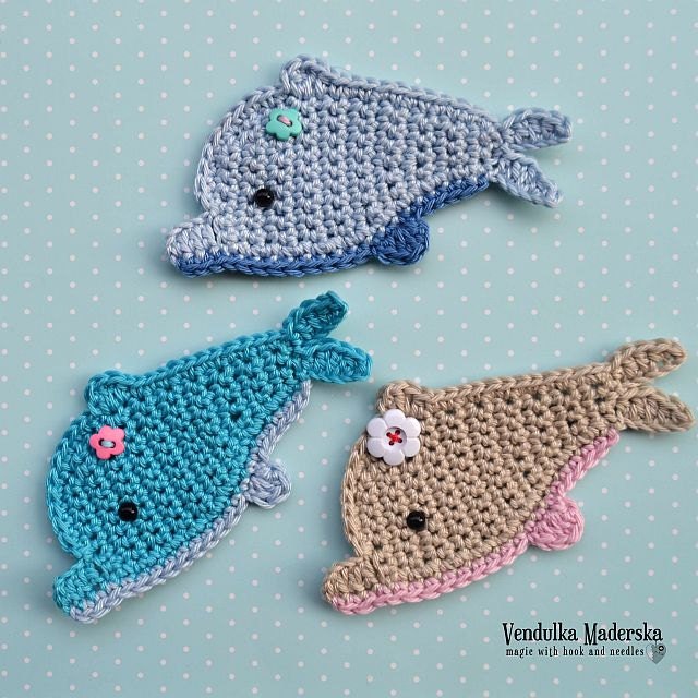 Crochet Dolphin Appliqu Pattern DIY