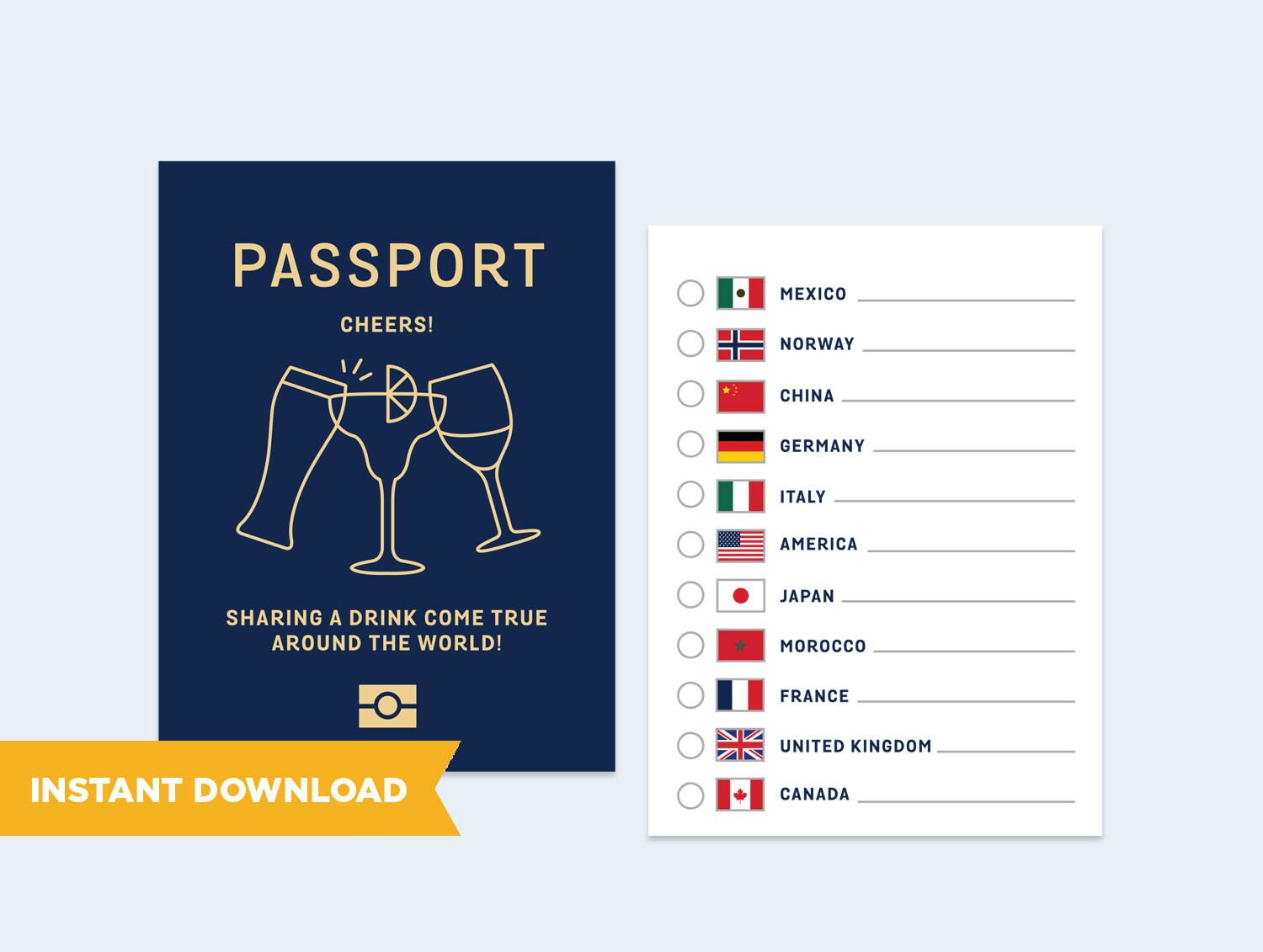 Drink Around The World Passport Lanyard DIY by adornedpaper