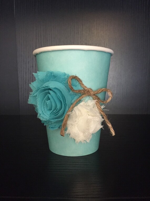 Items similar to Blue Decorated Cups for a Wedding Shower, Bridal