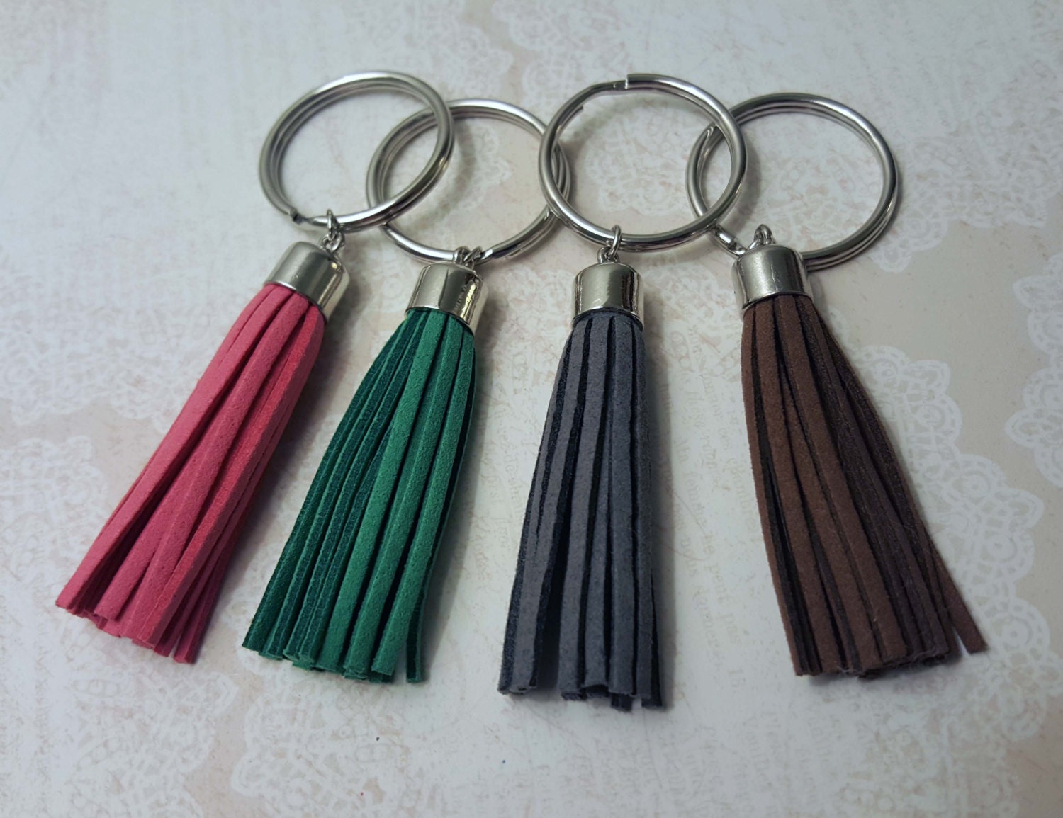 Leather Tassel Keychains by DarlingDahliasBoutiq on Etsy