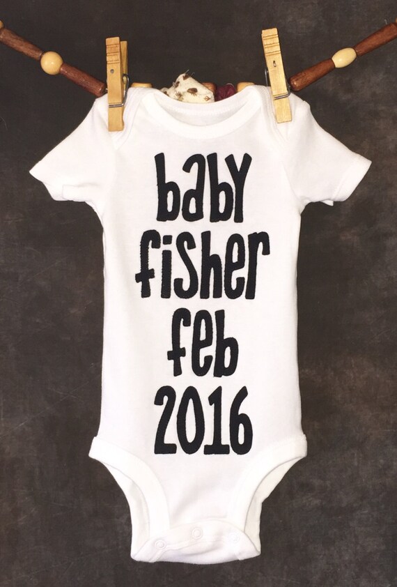 Pregnancy Announcement Bodysuit Personalized with Your Last