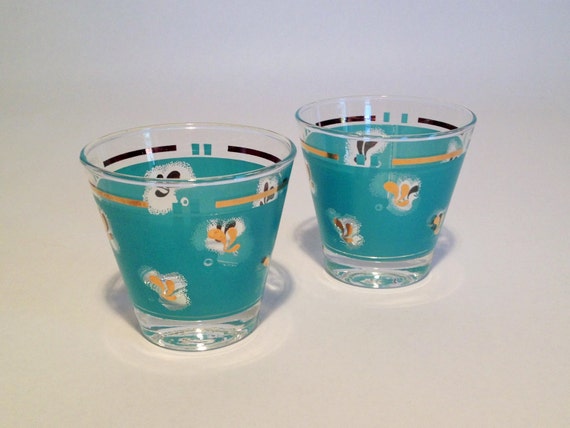 Vintage Low Ball Glasses Set Of 2