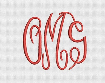 Fancy Monogram Font Machine Embroidery Designs 3 Size Bx Embroidery Fonts - INSTANT DOWNLOAD