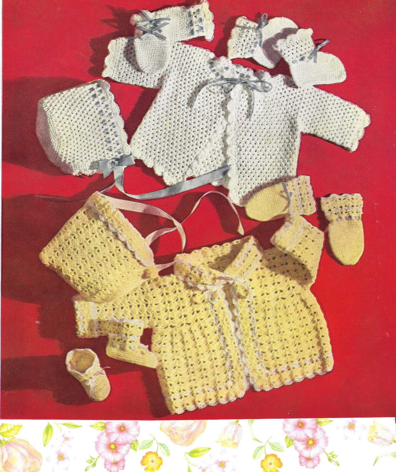 Crochet Baby Set Patterns Two Vintage Baby Set Patterns