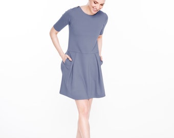 Pleated dress | Sky blue dress | Pastel dress | LeMuse pleated dress