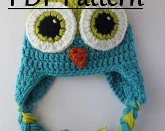 CROCHET PATTERN Owl Hat, Owl Hat, Crochet Owl Hat Pattern, Crochet Owl Pattern Hat, Crochet Hat Pattern Owl, Owl Hat Pattern, Pattern