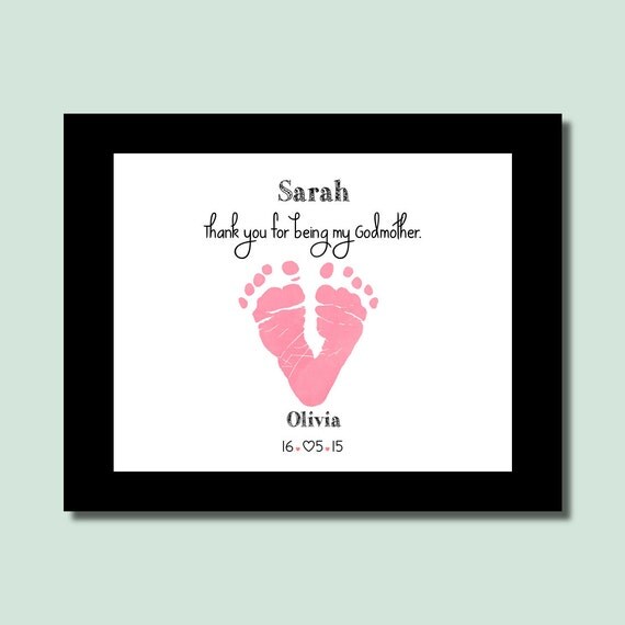Baptism Gift for Godparents Baby Girl by PerfectLittlePrints