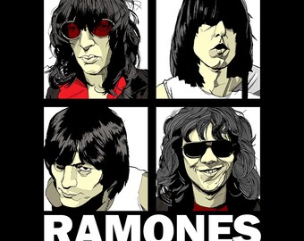 Ramones Caricature Art Poster Print Limited Edition