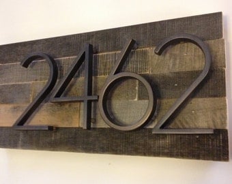 Reclaimed wood Address Plaque - custom, personalized, house numbers, address sign, rustic, cottage, housewarming gift, modern, cabin, wooden