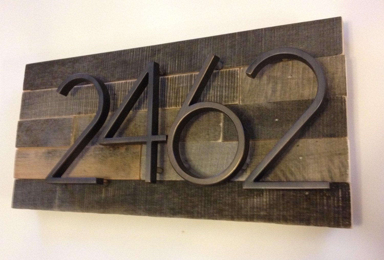 Reclaimed wood Address Plaque custom personalized house