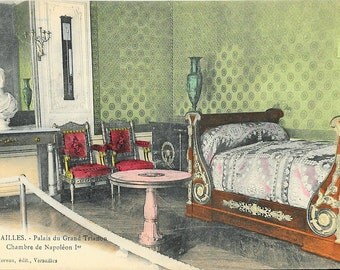 Interior, Versailles Palais du Grand Trianon, Chambre de Napoleon I, circa 1919 Unused French Postcard