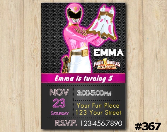 Custom Power Ranger Invitations 3