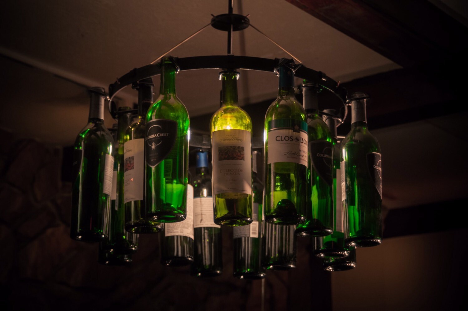 Wine Bottle Chandelier Wine Rack Light Lighting Wine Decor