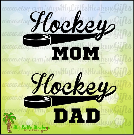 Download Hockey Title with Puck Mom Dad Design Full Color Digital File