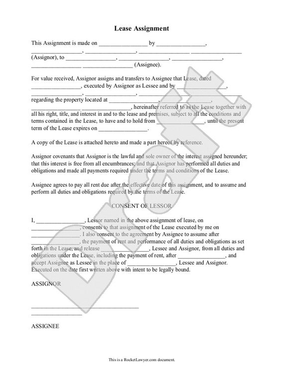 assignment of lease by lessor