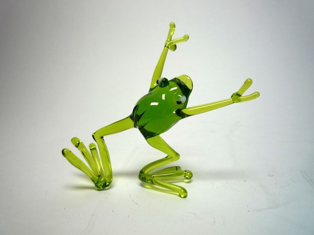 glass blown frog