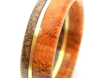 Unique Walnut and Cherry Wood Engagement Ring, Jewelry, Ring, Wood Jewelry, Weddings, Wedding Band, Engagement