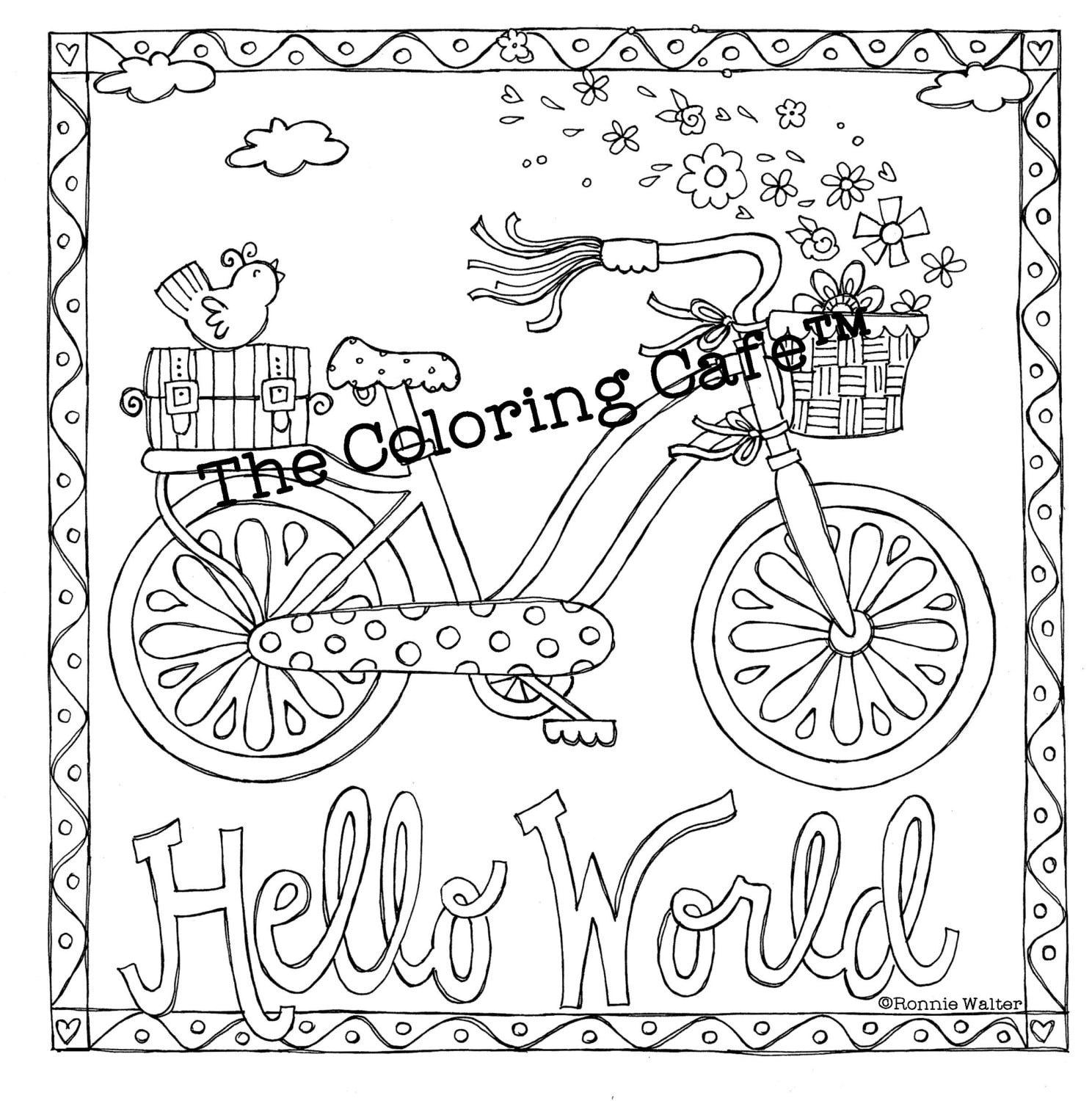 Coloring Cafe Coloring Book for GrownUp Girls by Ronnie