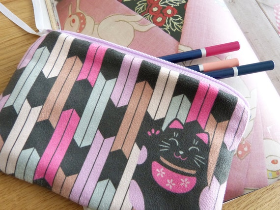 Suede zipper pouch