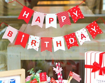 1 SET x Birthday Garland / garland backdrop / garland decor / garland paper / paper garland / happy birthday garland / guirlande / garland /