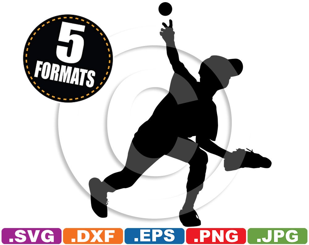 Youth Baseball Pitcher Silhouette Clip Art Image svg & dxf
