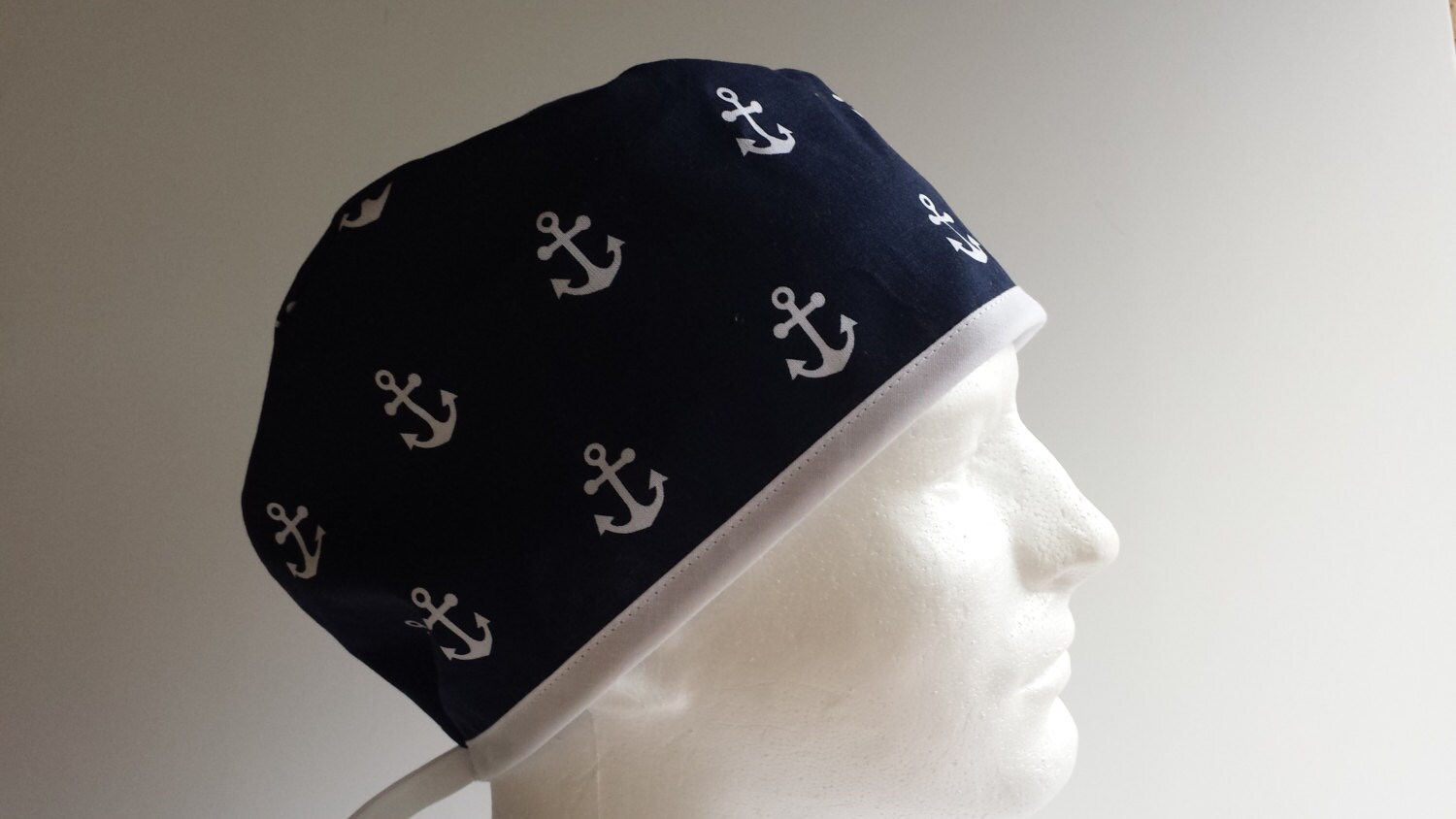 Men's surgical scrub hats or scrub caps Anchor Navy