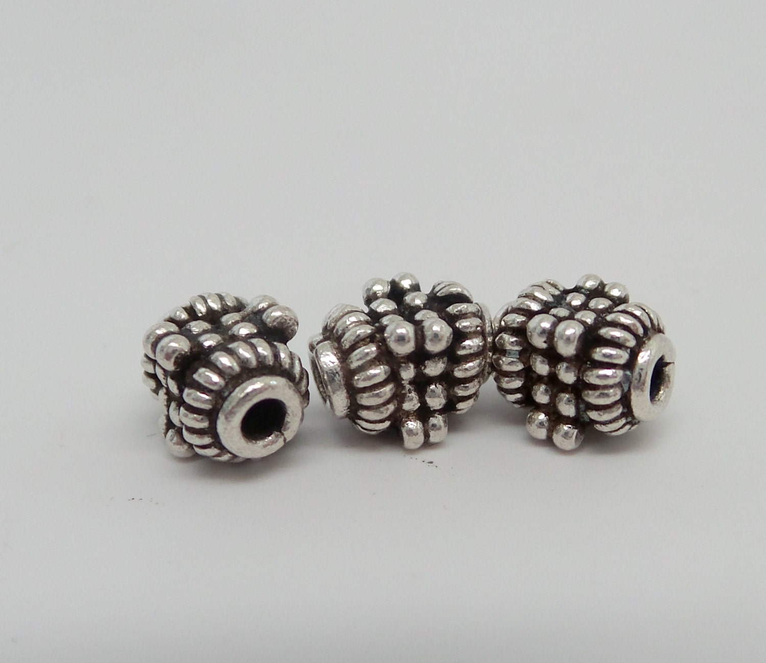 Bali granulated handcrafted 925 sterling silver beads.