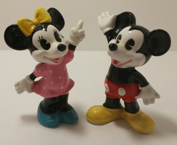 Vintage Disney Mickey and Minnie Figurine Pair by CarrieLeesAttic