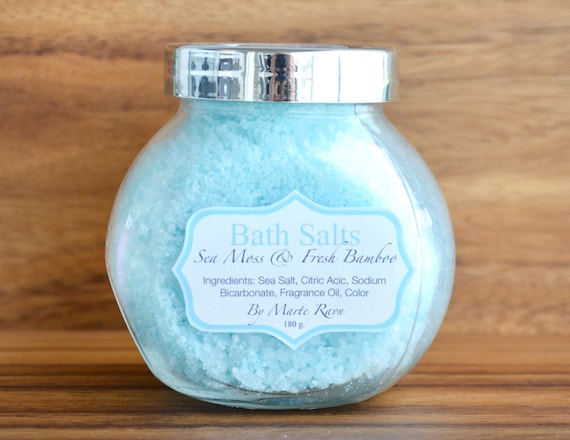 Items similar to Blue Bath Salt - Sea Salt Body Scrub - Sea Moss ...