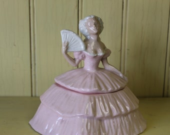 SOLD!!! Ceramic Elegant Woman Lidded Container